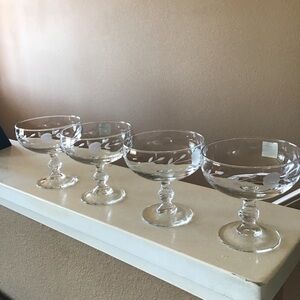 NEW Vintage Princess House Champagne Dessert Coupe Crystal Glasses (France)